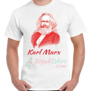 Karl Marx Photo Printed T-shirt in nepal (White)